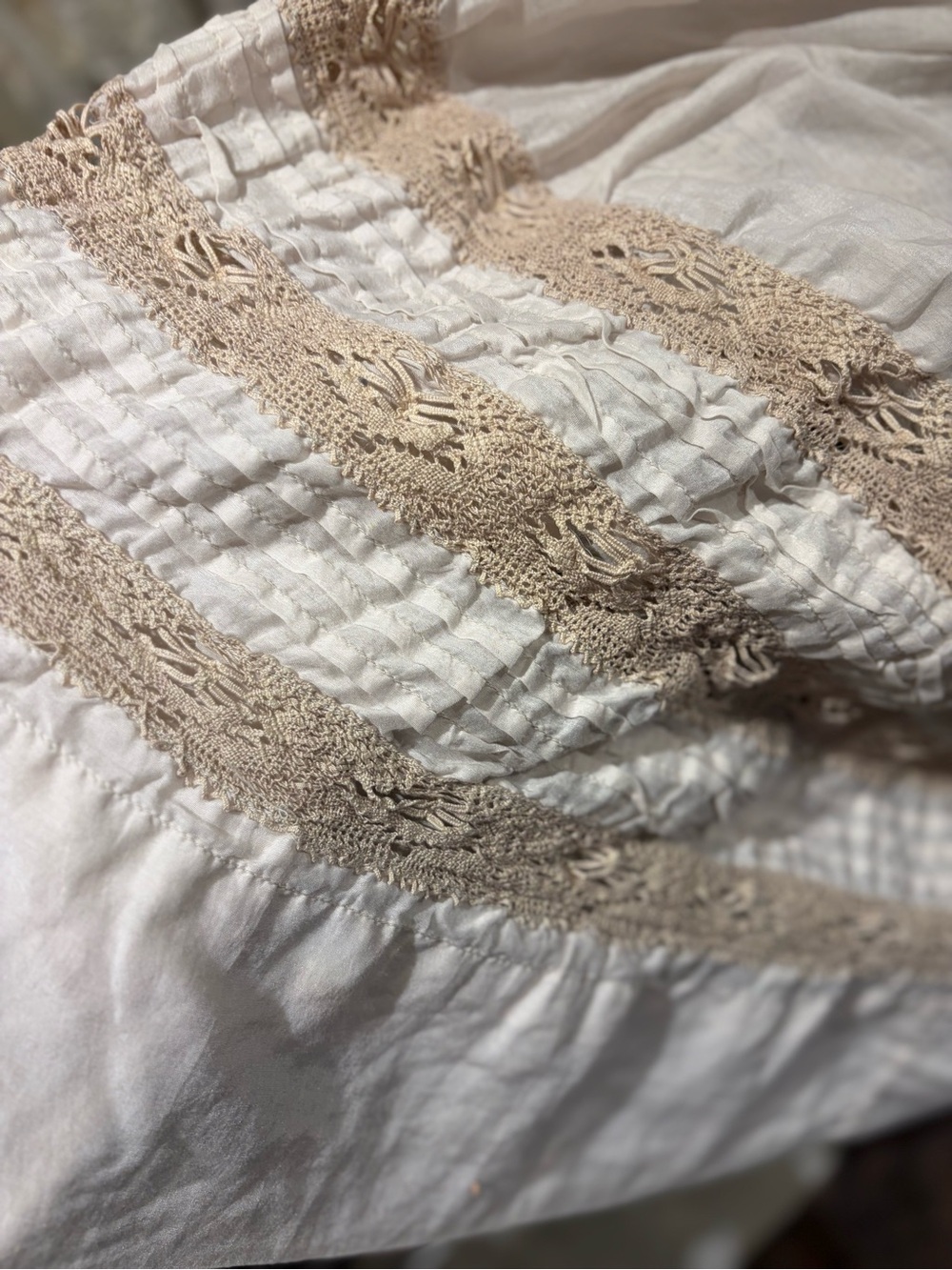 Magnolia Pearl Moonlight  Cream Lace-Trim Maxi Dress - Picture 5 of 8